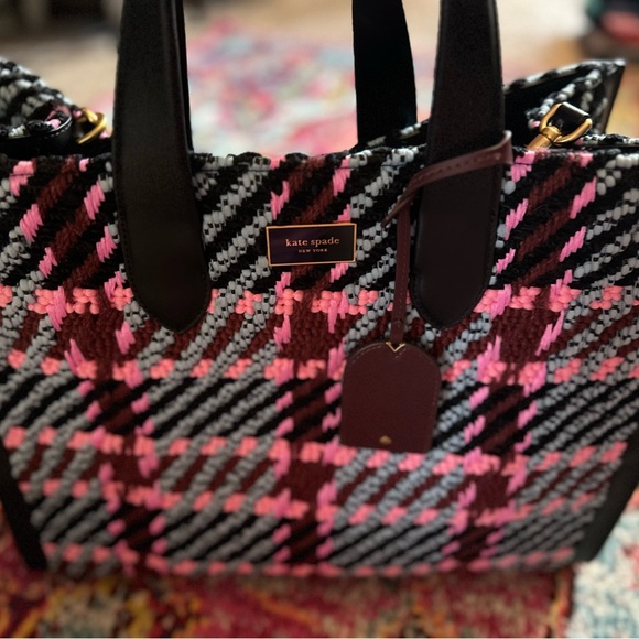 Kate Spade Pink and Black Plaid Tote - Picture 9 of 9